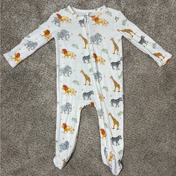 Little Me Bamboo Sleeper Safari Animals 6 months Baby Sleep and Play Infant - Picture 1 of 6